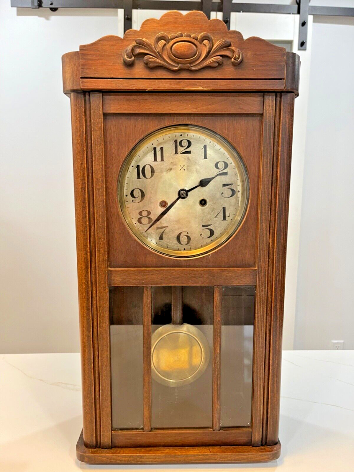 Antique German H.A.C. - Hamburg American Corp chime wall clock