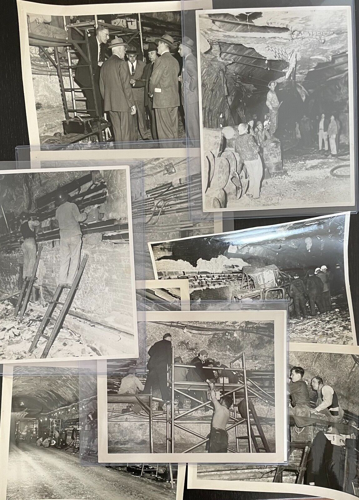 1949 HOLLAND TUNNEL TOXIC CHEMICAL FIRE PHOTOGRAPHS -   10 PHOTOS - RARE