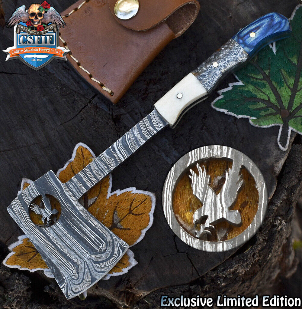 CSFIF Custom Forged Clever Chopper Axe Knife Twist Damascus Mixed Material Gift