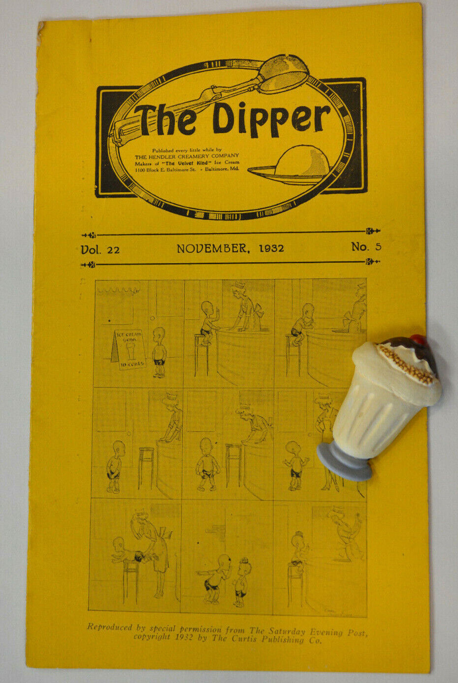 November 1932 The Dipper Magazine, Hendler\'s Ice Cream Co, V22 #5, Baltimore, MD