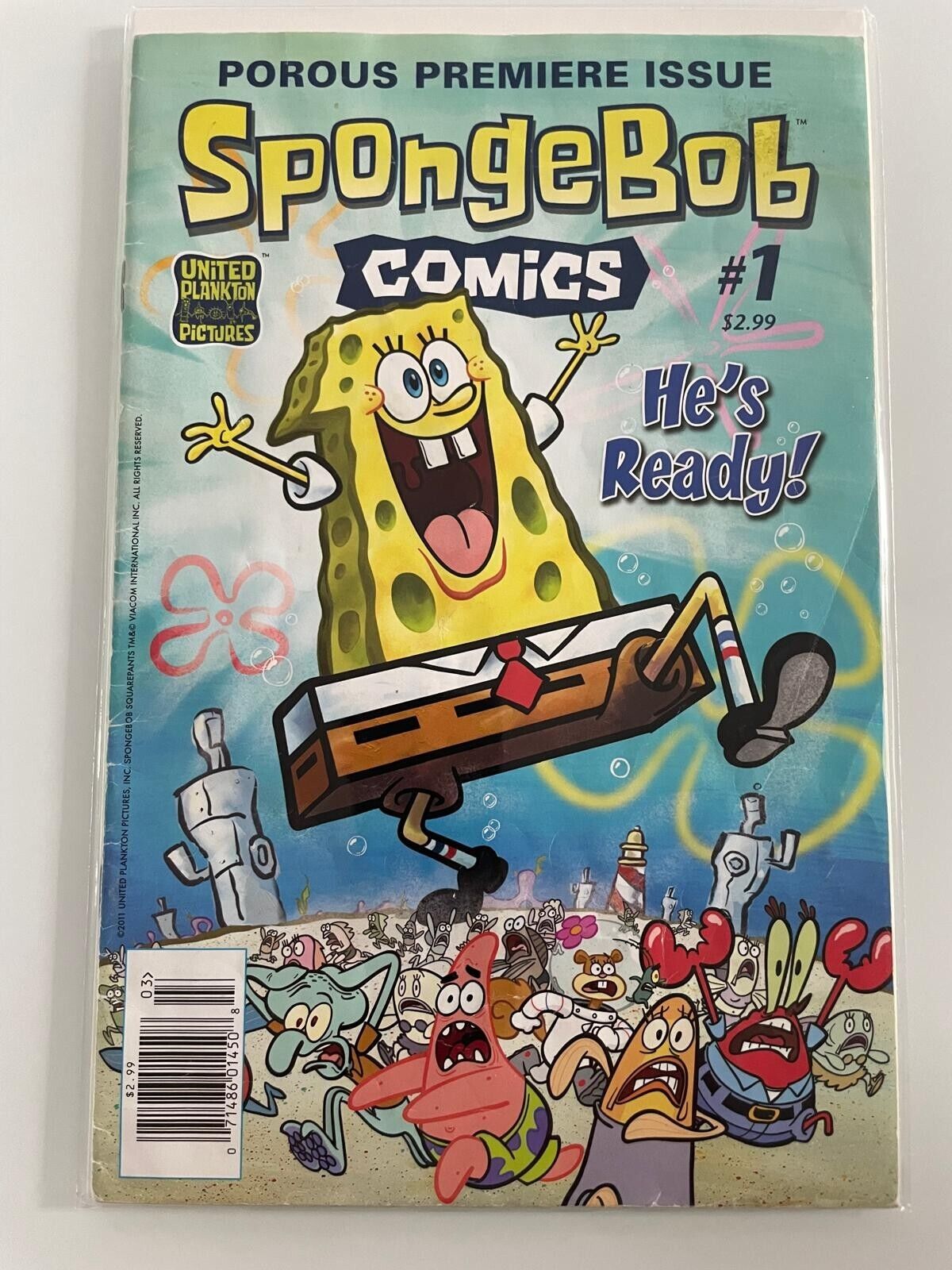 SpongeBob Comics #1 News stand Edition hes ready Comics first Rare