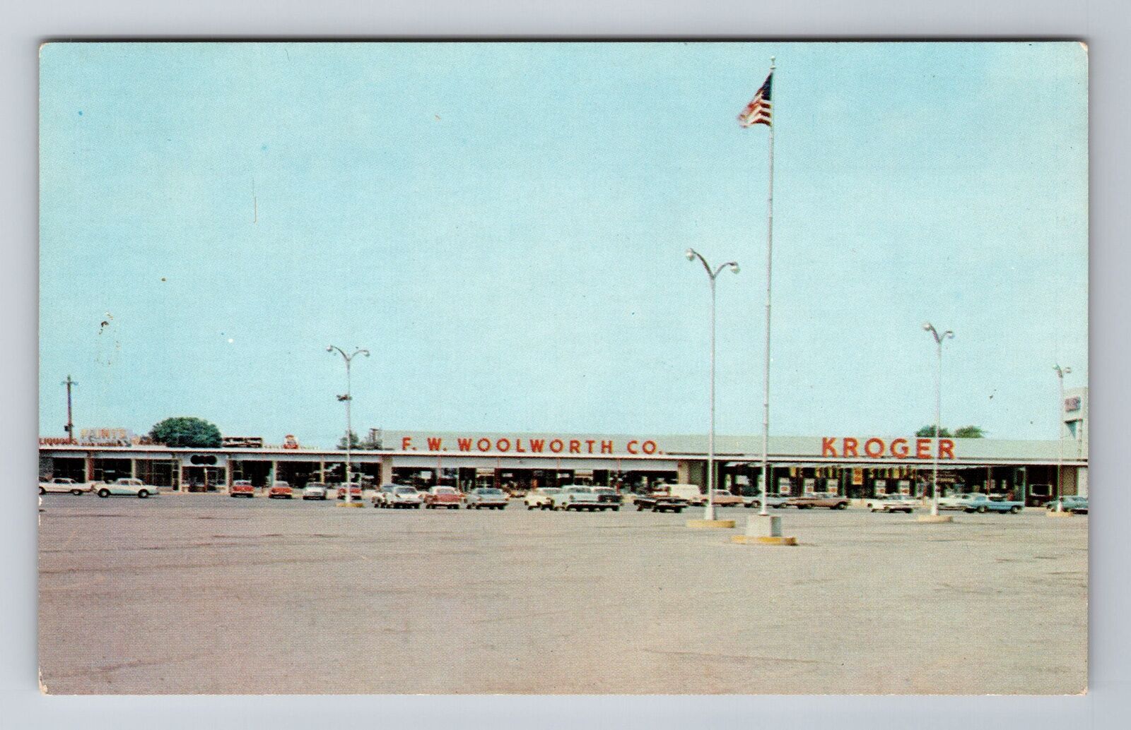Fort Wayne ID-Indiana Southgate Plaza Shopping Center 60's Cars Vintage Postcard