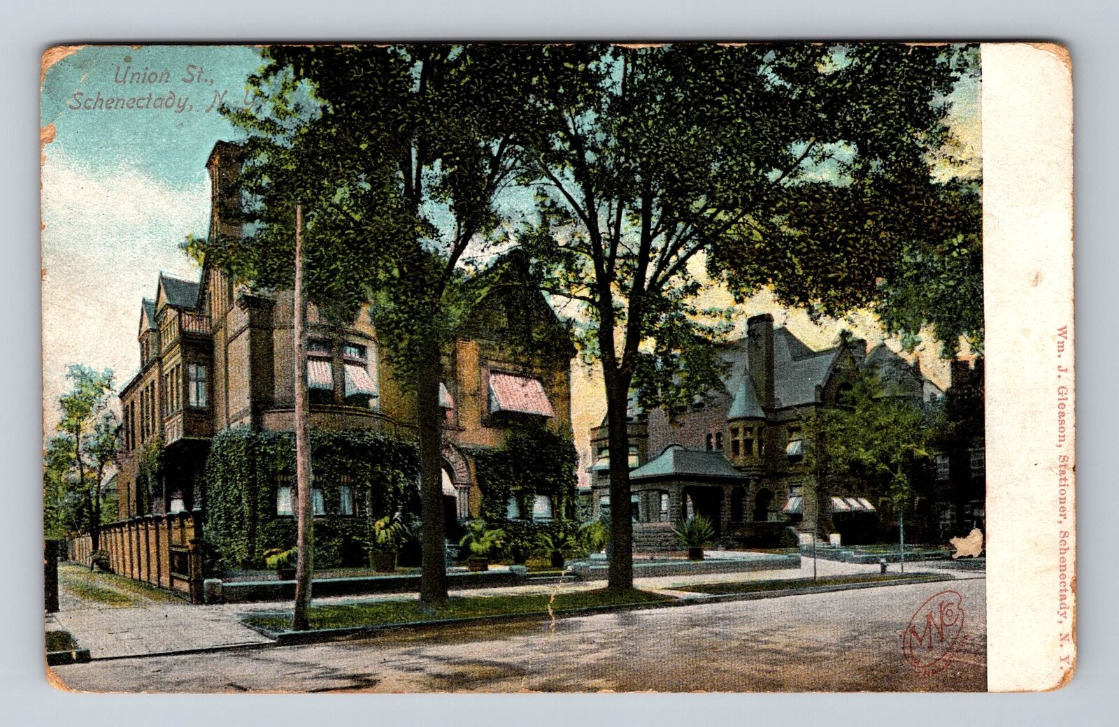 Schenectady NY-New York, Union St, Antique, Souvenir Vintage Postcard
