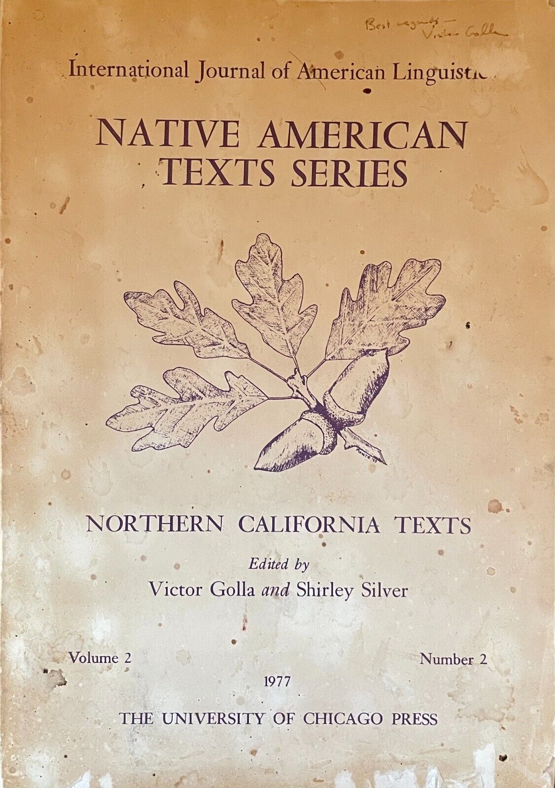INTERNATIONAL JOURNAL OF AMERICAN LINGUISTIC-SCARCE-1977-NATIVE AMERICAN BOOK