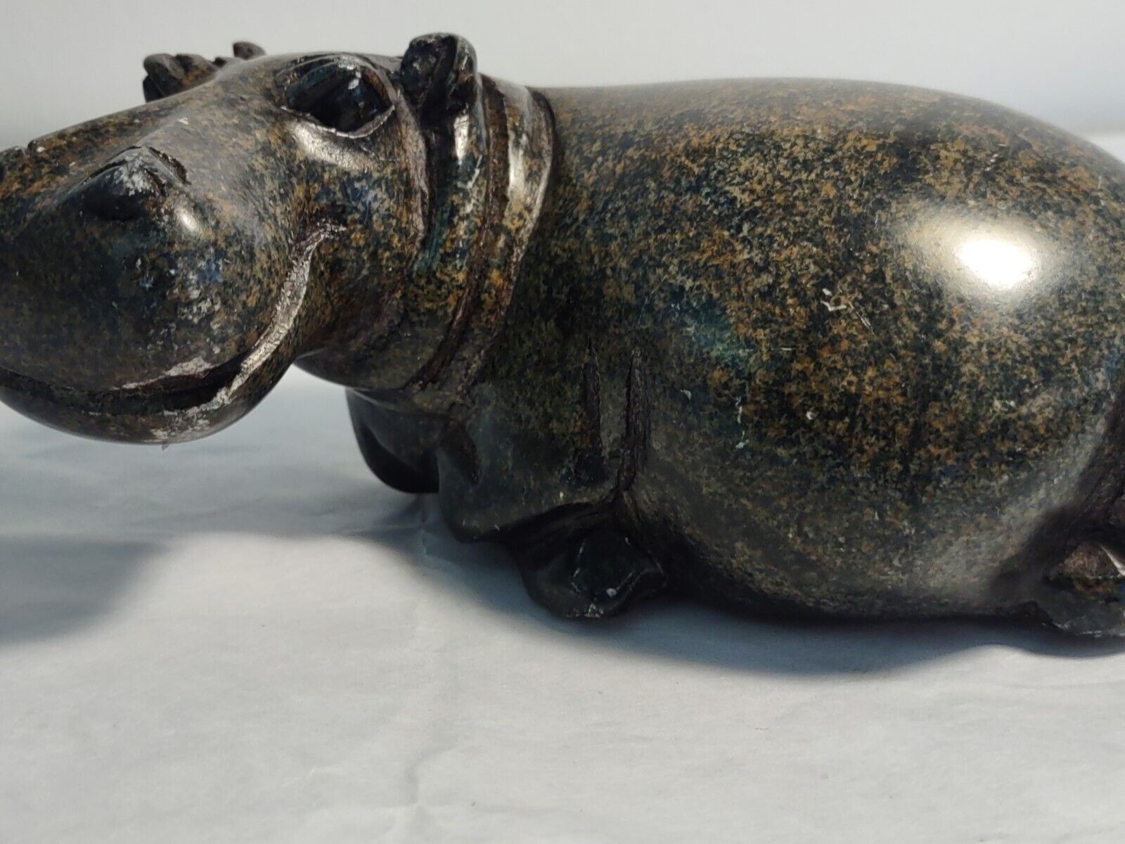Gorgeous Genuine Polished Hippo Stone Carving Sculpture