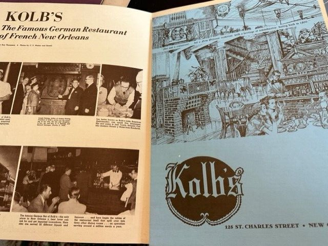 Kolb\'s German Restaurant Menu St Charles Street New Orleans Louisiana 1956 TX