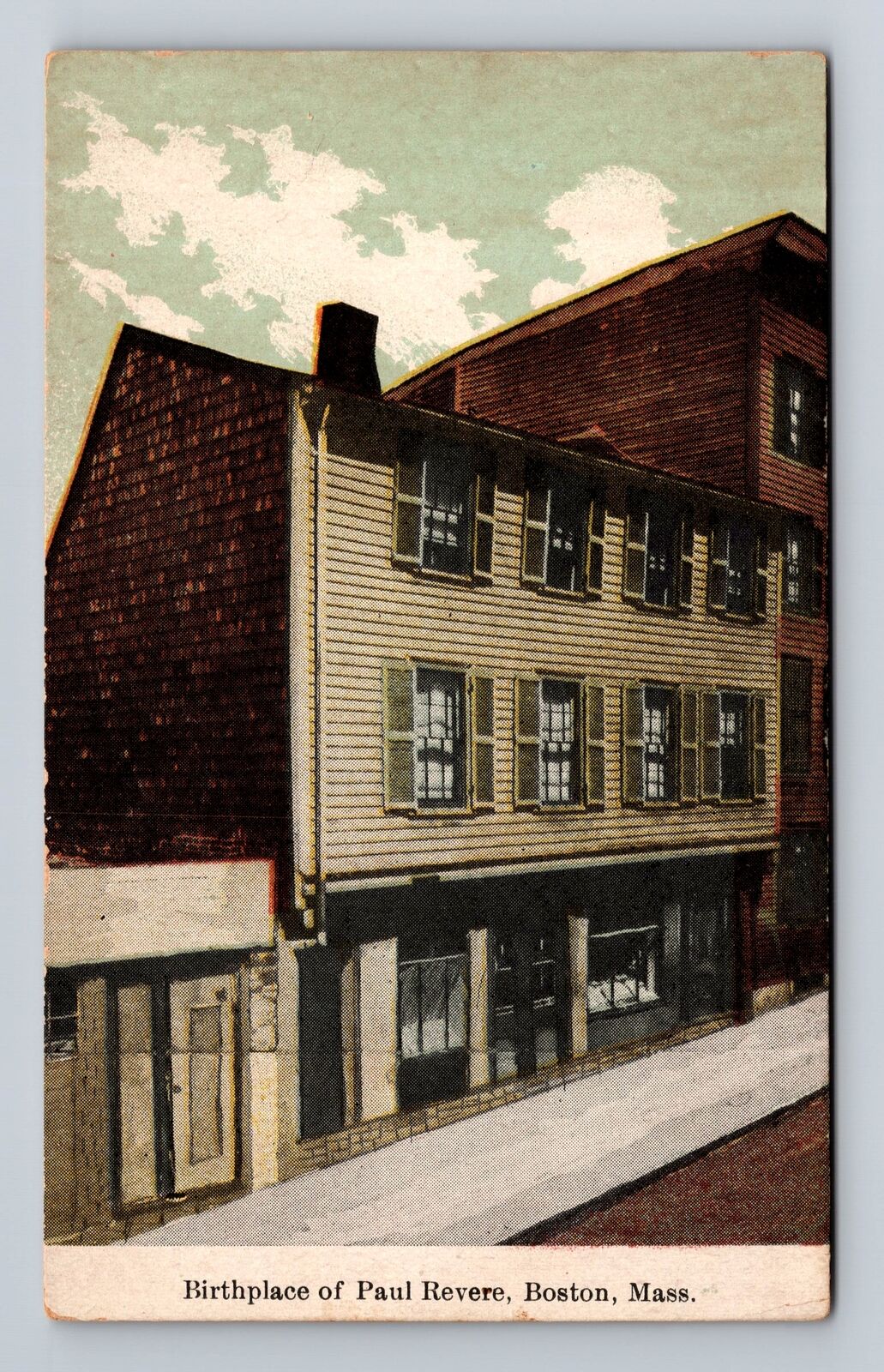 Boston MA-Massachusetts, Birthplace of Paul Revere, Antique Vintage Postcard