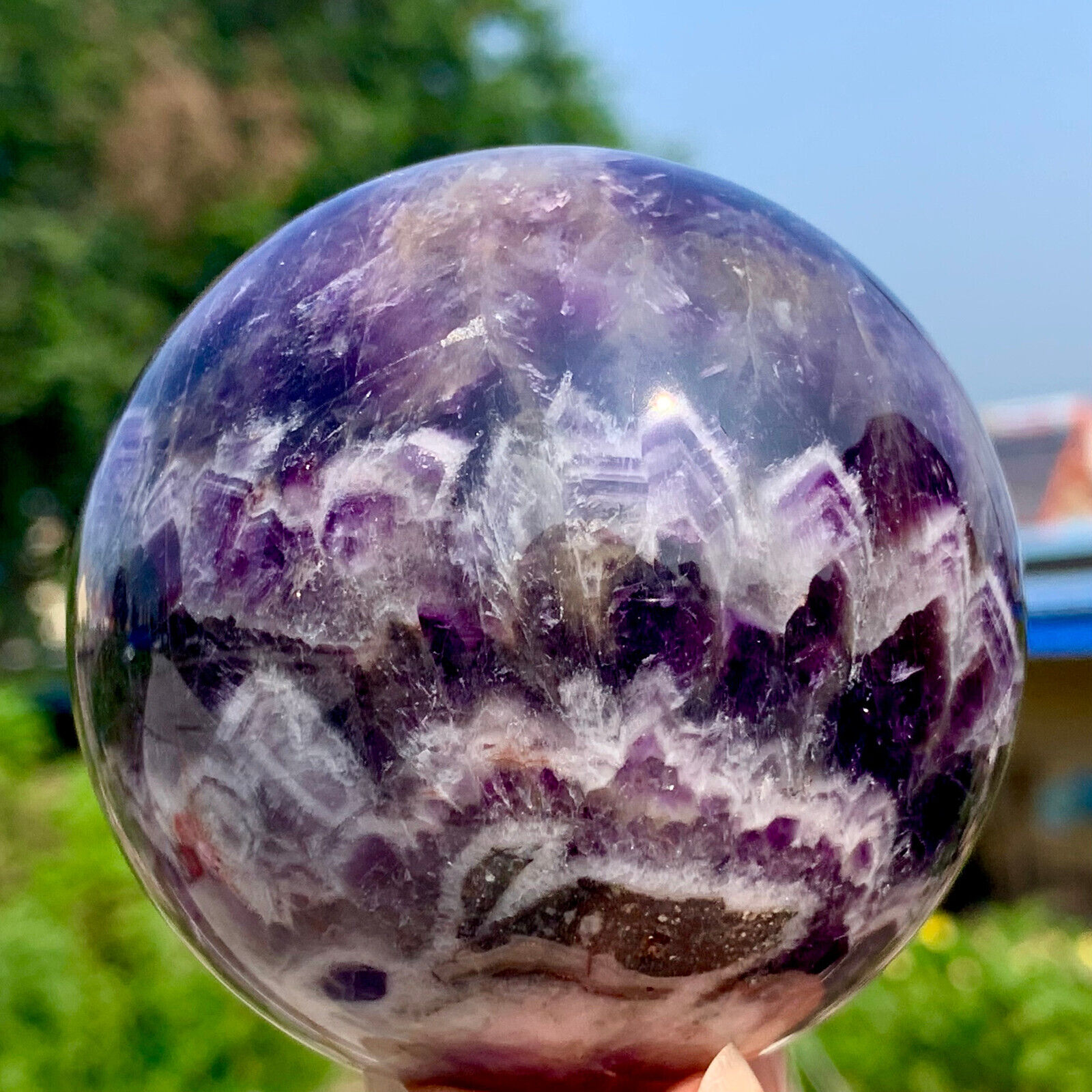 1.15LB Rare high-quality natural purple dream Amethyst ball treatment ball