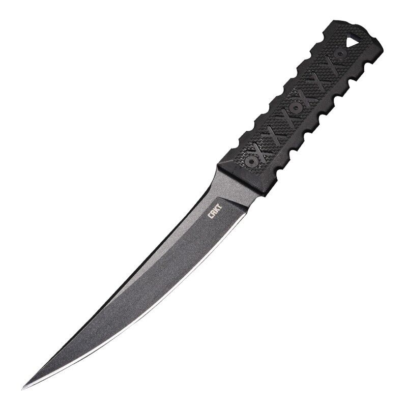 HZ6 FIXED BLADE KNIFE BLACK G10 HANDLE SK-5 PLAIN BLACK BLADE 2927