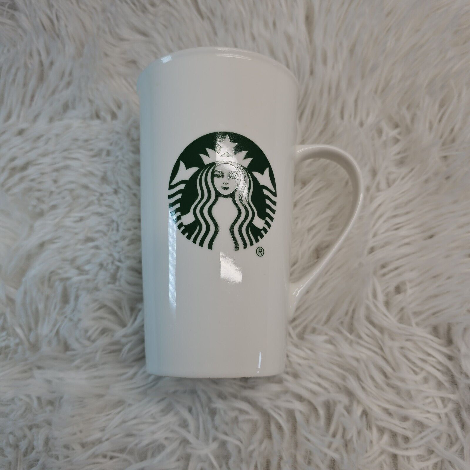Starbucks 16 oz 2015 Tall White Coffee Latte Tea Mug Green Mermaid Logo 