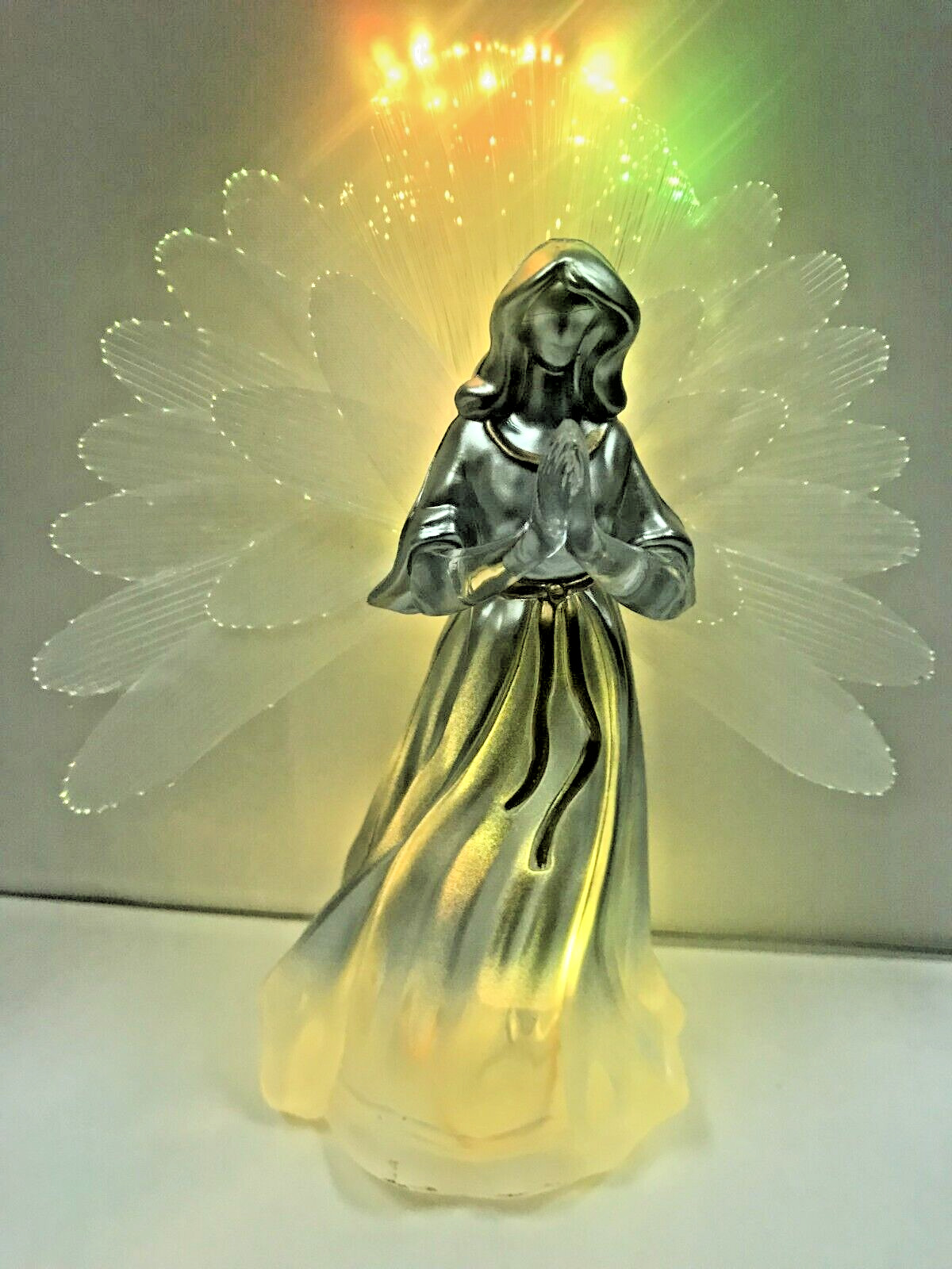 Christmas Angel Silver lighted coloring wing Figurine 5