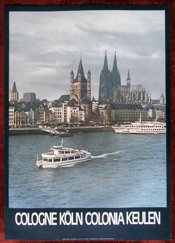 Original Poster Germany Cologne River Boat Cathedral