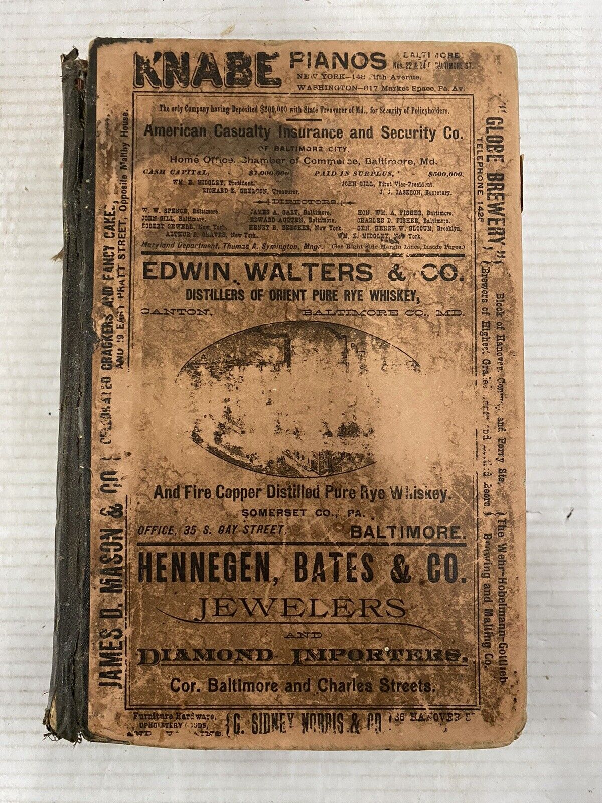 Antique Baltimore City Directory 1891 R.L. Polk - Very Rare