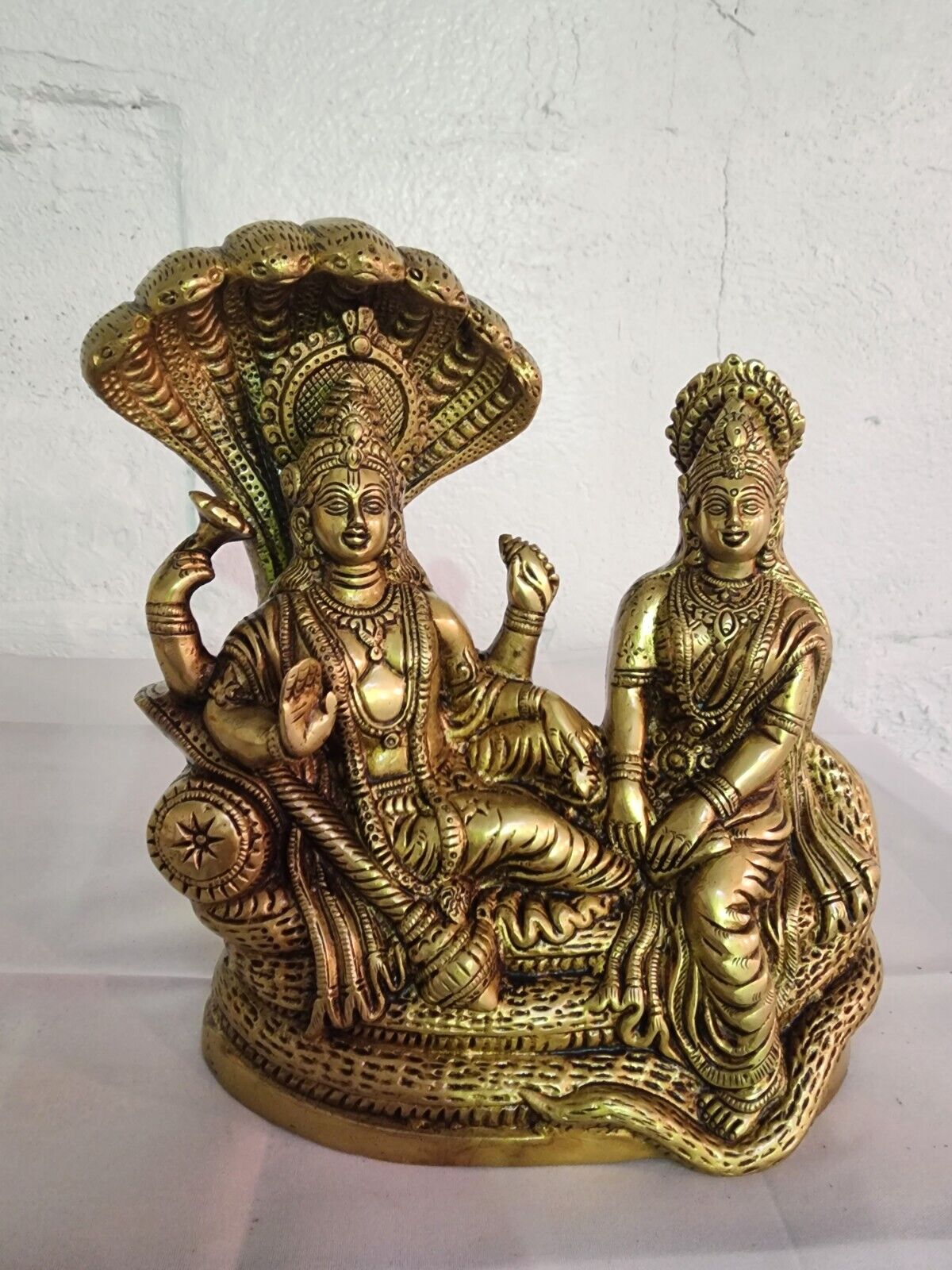 Brass 9 inches Lord Laxmi vishnu/ Narayan  Statue Hindu God Usa Seller Fast Ship