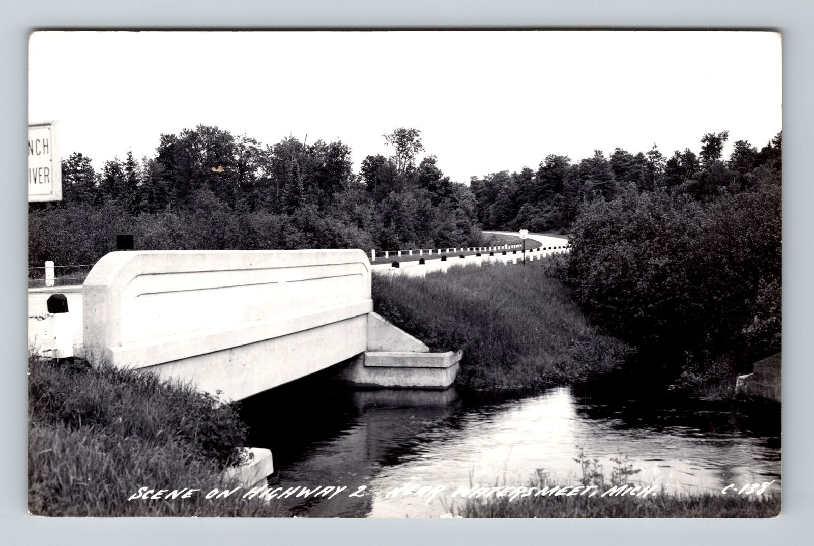 Watersmeet MI-Michigan, RPPC, Scene On Highway 2, Antique, Vintage Postcard