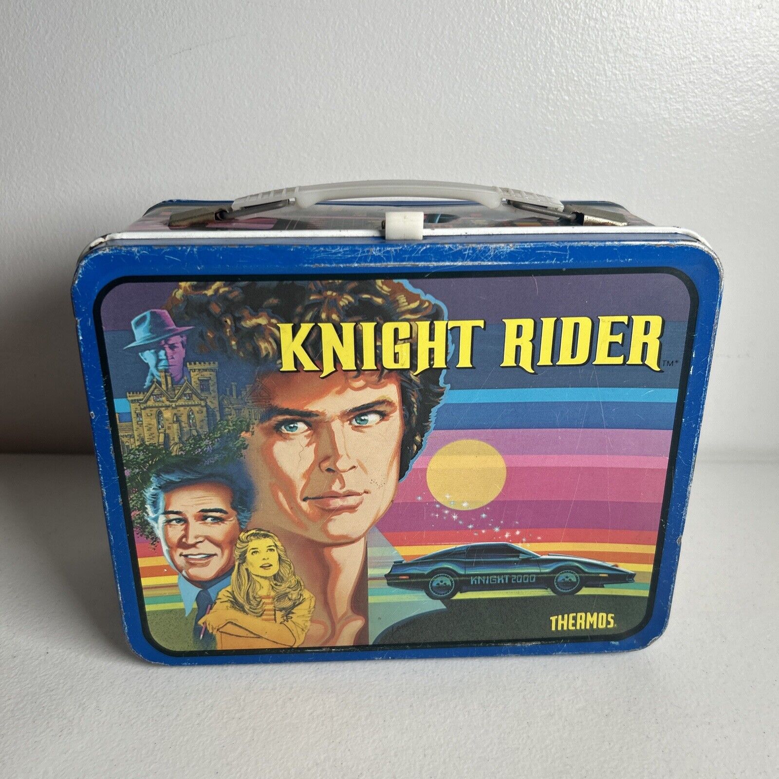 KNIGHT RIDER Vintage 1982/83 Tin Metal Lunch Box David Hasselhoff {No Thermos}
