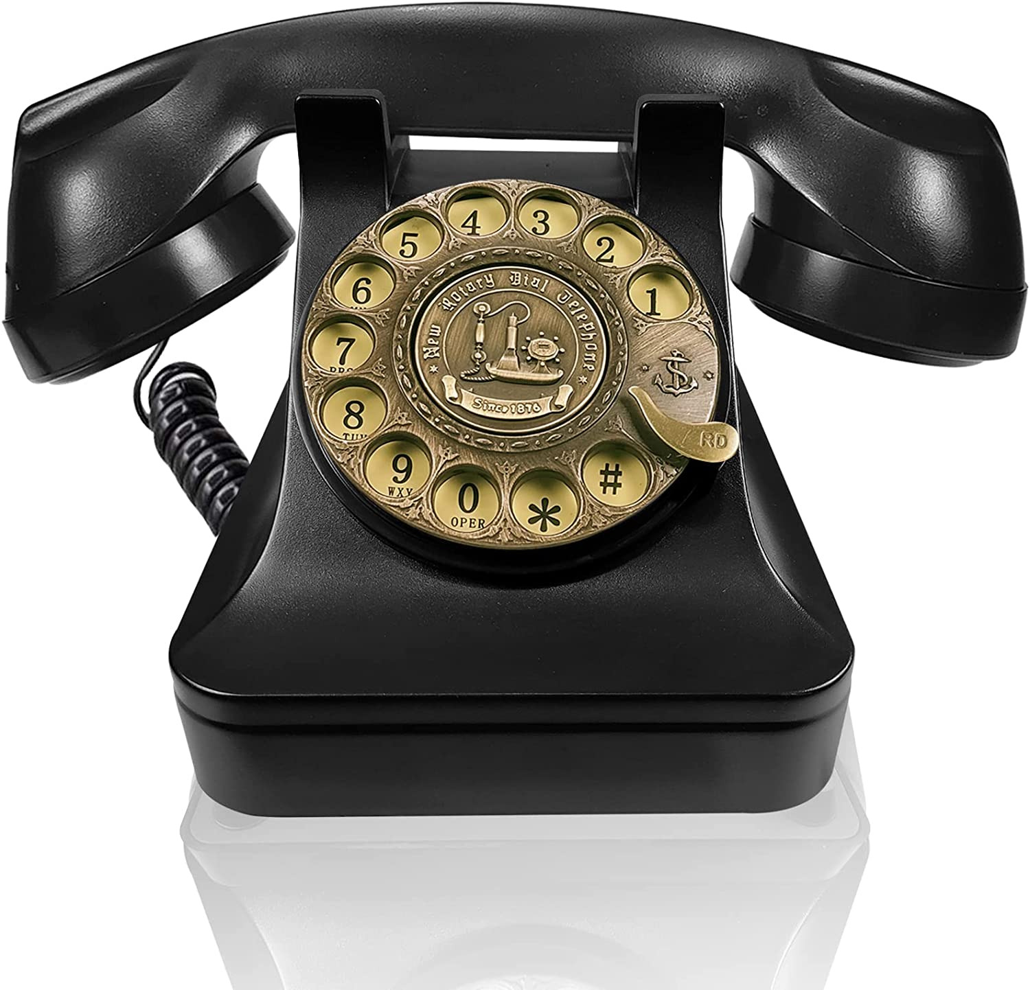 Retro Rotary Landline Phone for Home, Vintage Rotary Dial Phone Old Fashion Tele