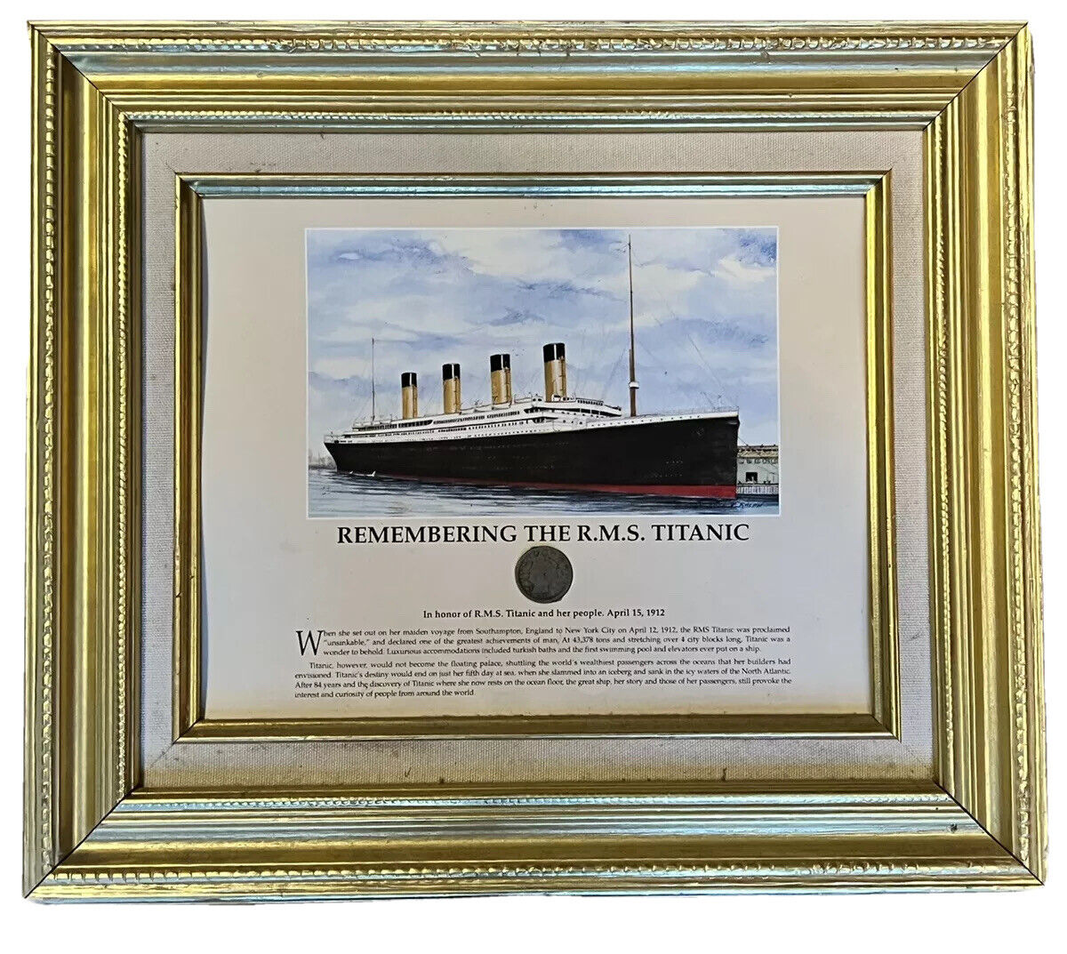 Remembering the RMS Titanic Framed Collectible 1912 Coin