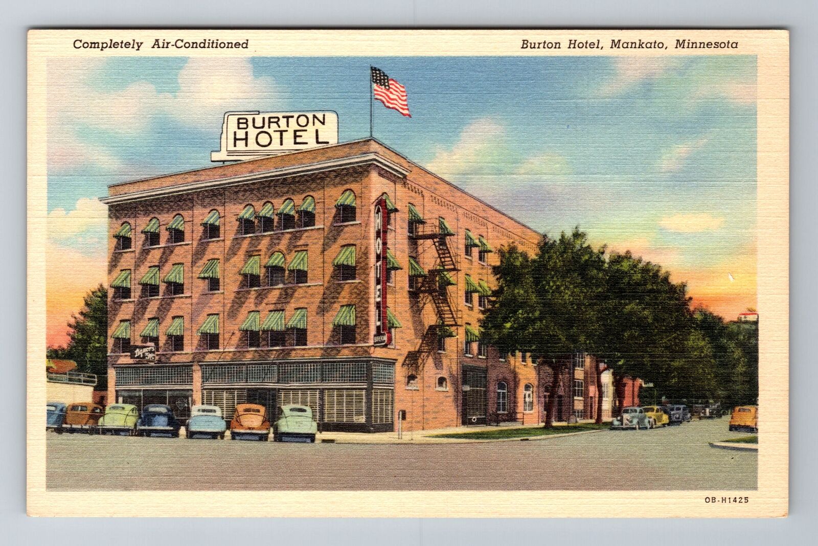 Mankato MN-Minnesota, Burton Hotel, Advertising, Antique Vintage Postcard