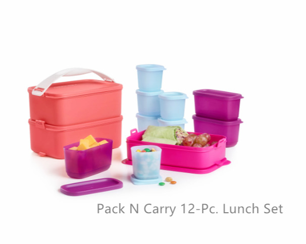 Tupperware Pack N Carry 12-Pc.  Lunch Stackable Click To Go Set