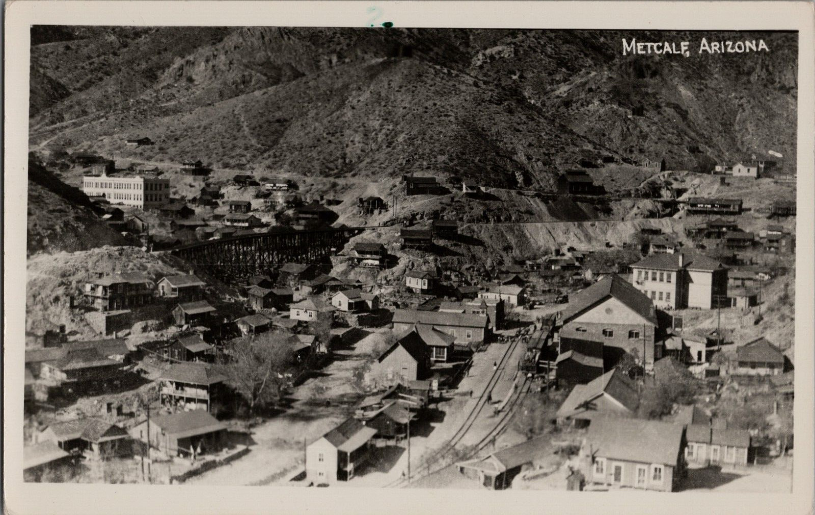 1920 RPPC Postcard METCALF AZ ARIZONA GHOST MINING TOWN Rare