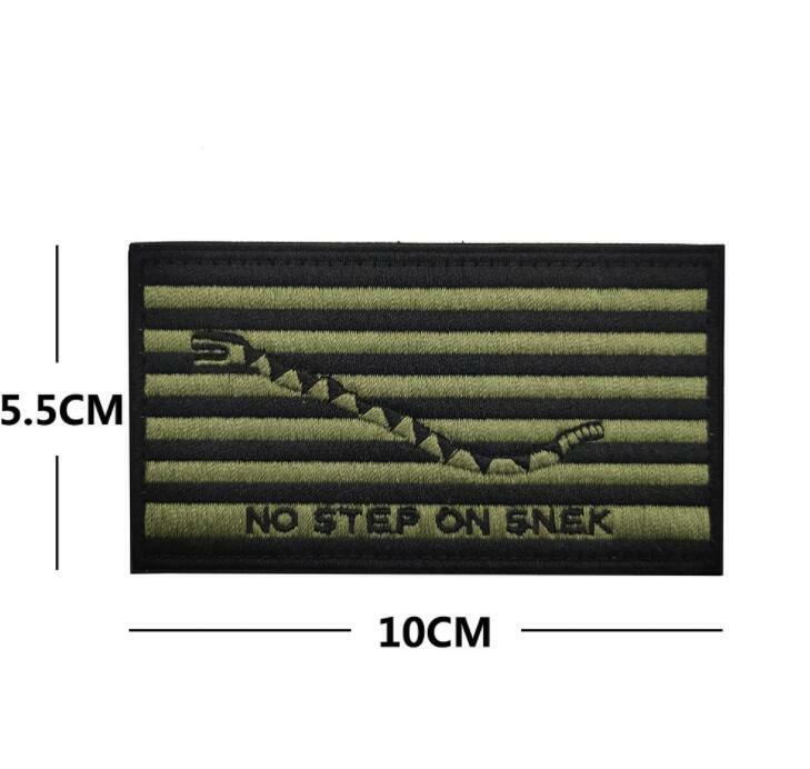 NO STEP ON SNEK Flag Militray Subdued Hook Patch Camo Forest Embroidered Badge
