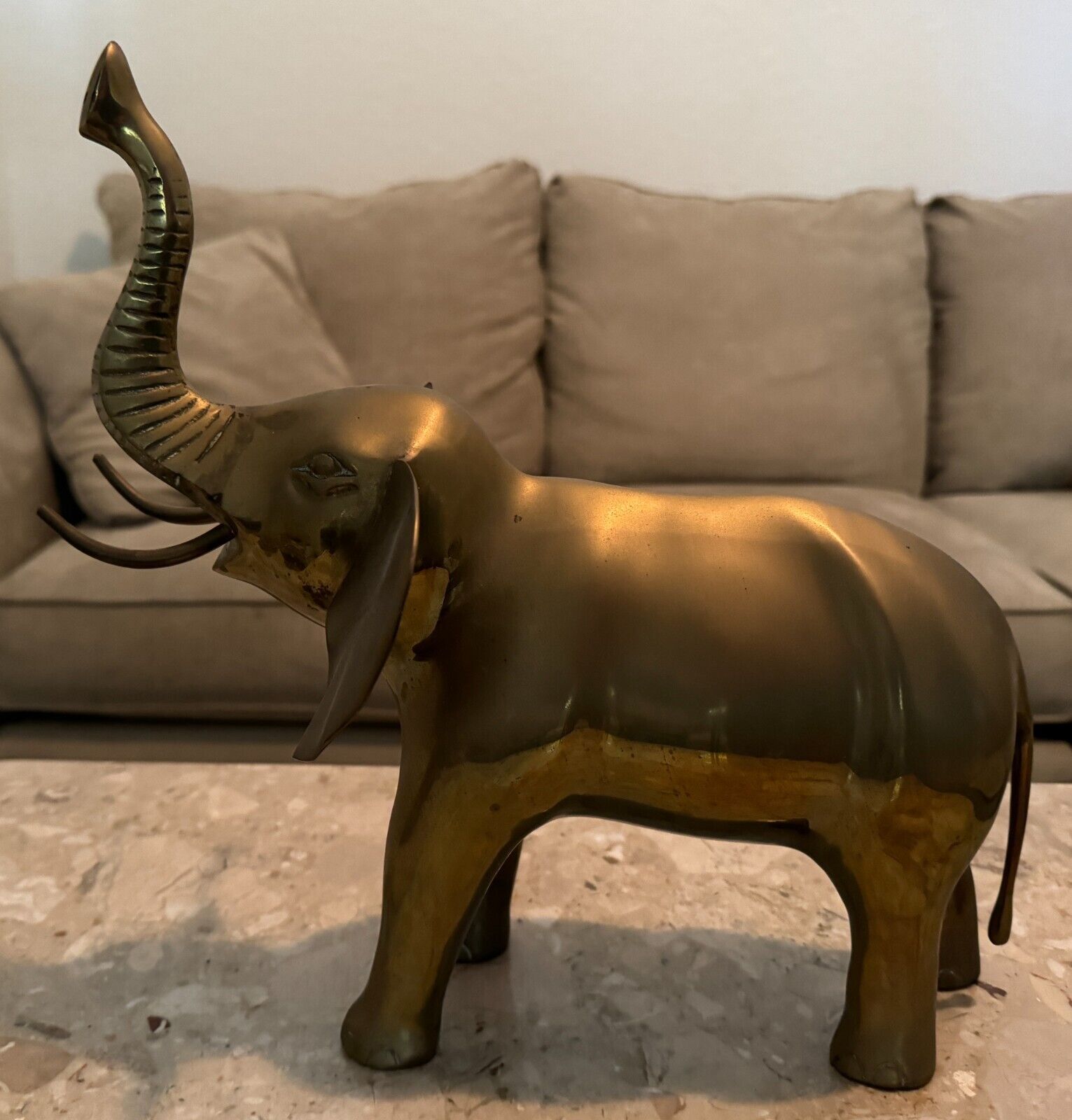 Vintage Brass Elephant Figure Statue Large 14 \