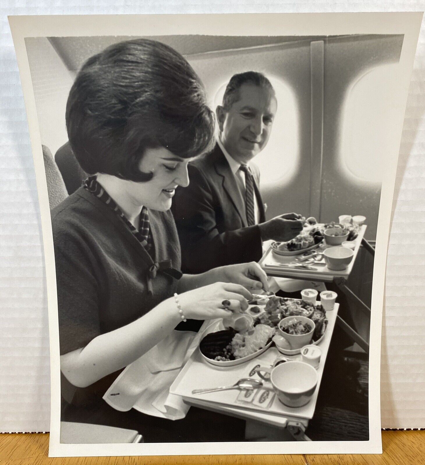 Douglas DC-9 Jet Transport Passengers Eating Meals. Stamp DOUGLAS DC-9