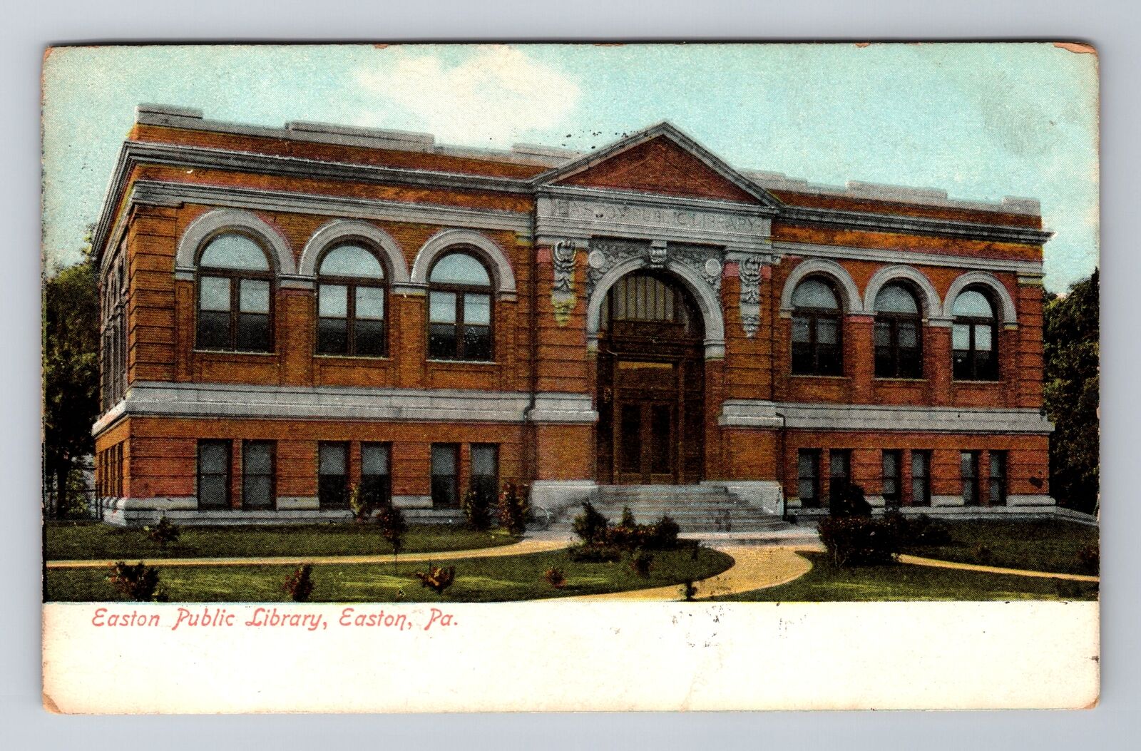 Easton PA-Pennsylvania, Easton Public Library, c1907 Antique Vintage Postcard