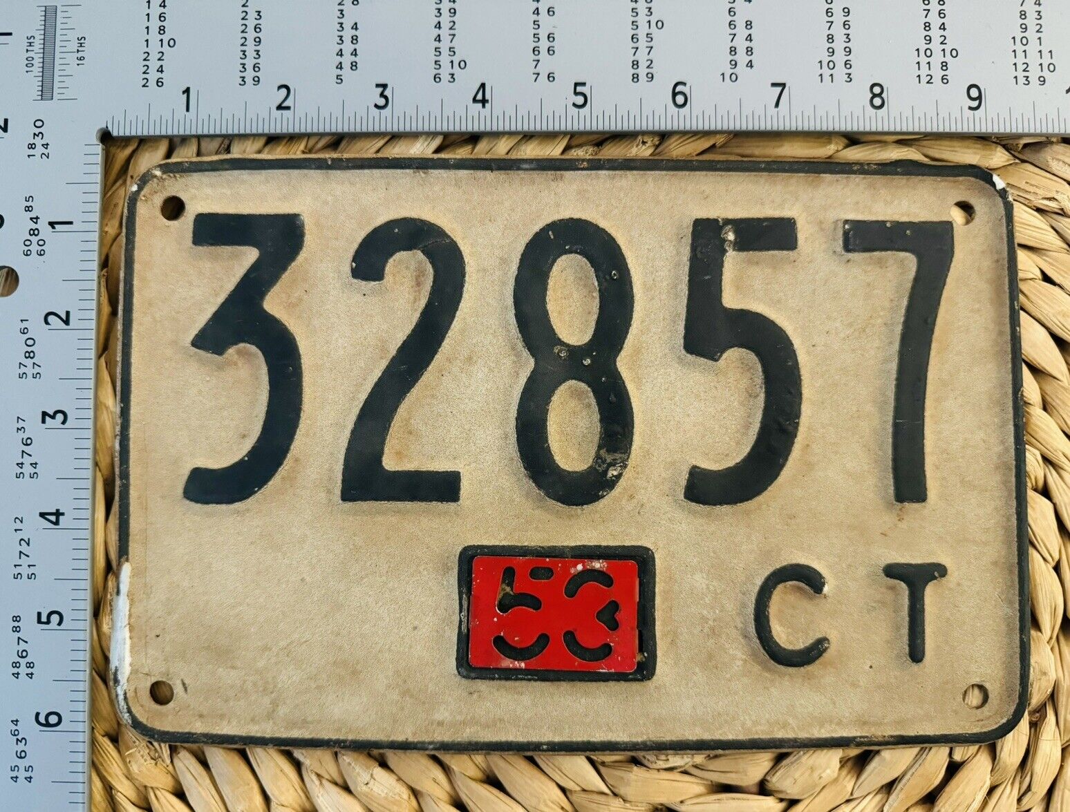 1948 To 1956 Connecticut License Plate 1953 Tab 32857 ALPCA Garage Decor