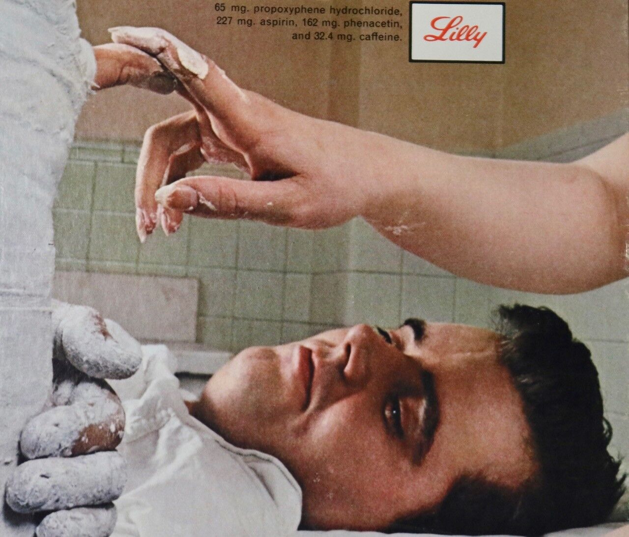 DARVON vintage 1970 Lilly propoxyphene emergency room poster board advertisement