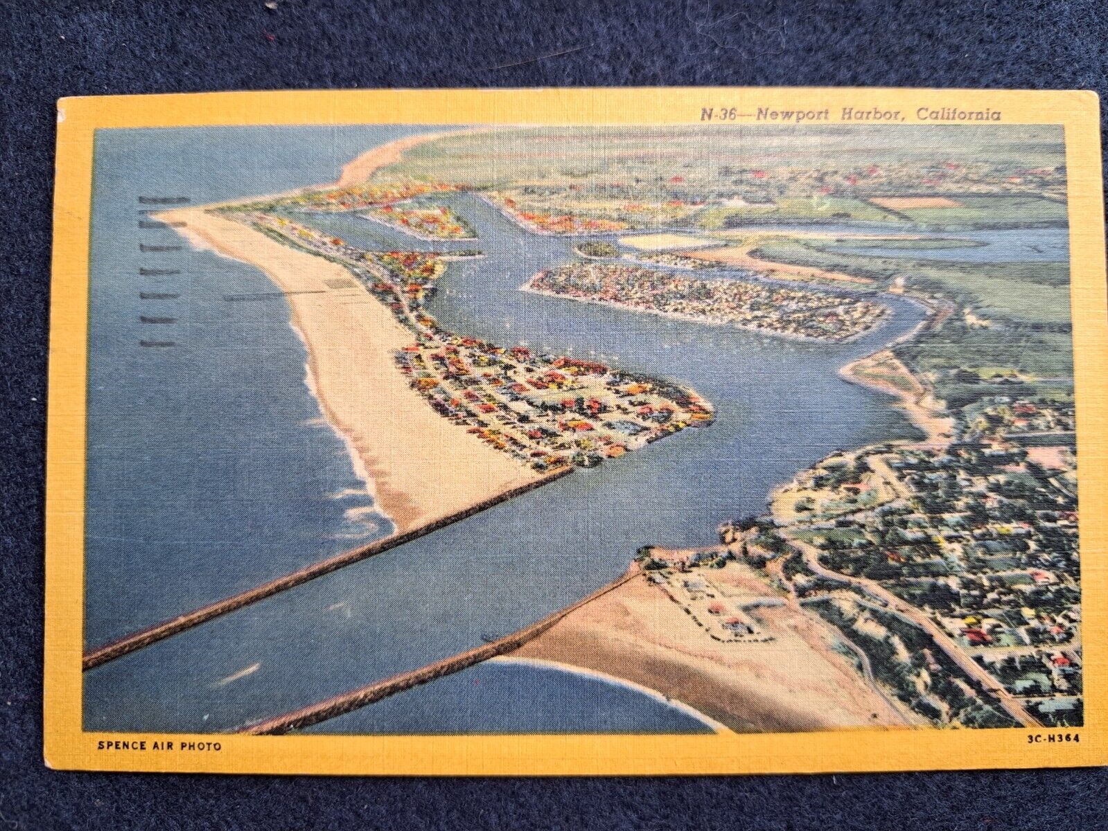 US Vintage Postcard, 1955 Newport Harbor, CA, VF (A1)
