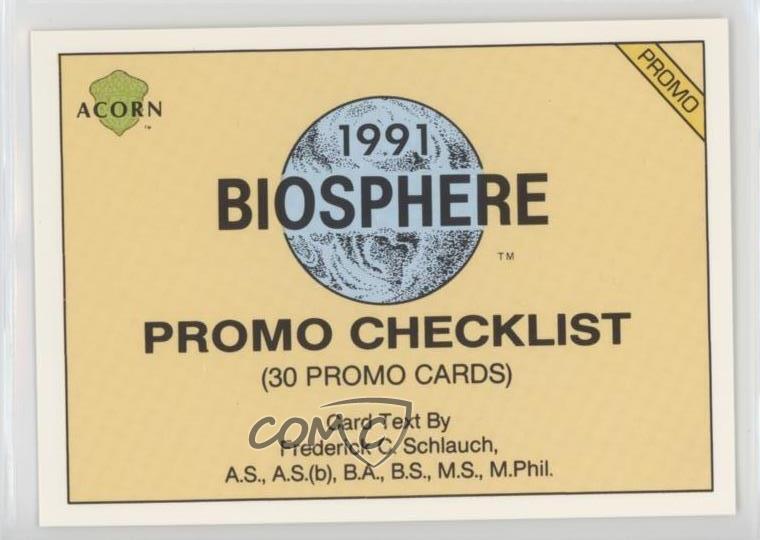 1991 Acorn Biosphere Promo Set Checklist Promo 0kb5