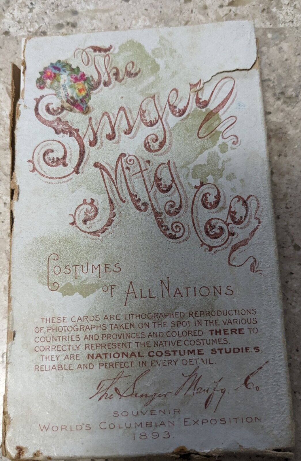 1892-93 Singer Manufacturing Co. Sewing Trade Cards Original Box 36 Countries