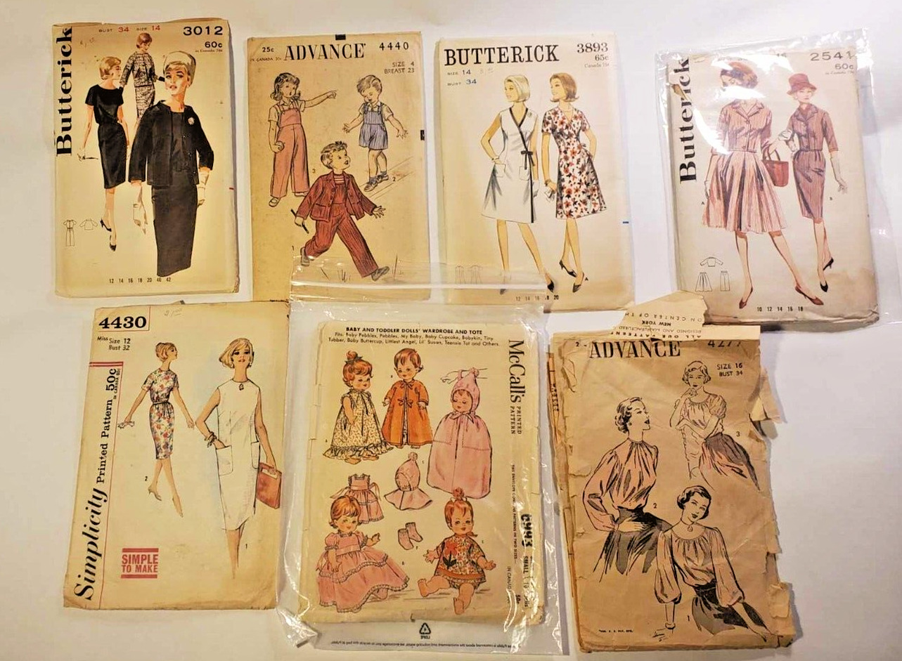 LOT Vintage Sewing Patterns WOMENS Butterick Advance Simplicity ETC