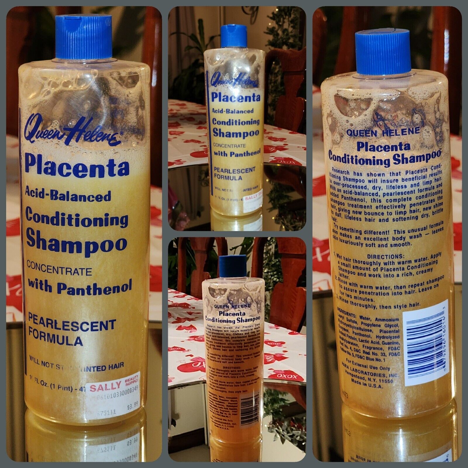 Rare 1980s Vintage Queen Helene PLACENTA Conditioning Shampoo Concentrate 16 oz