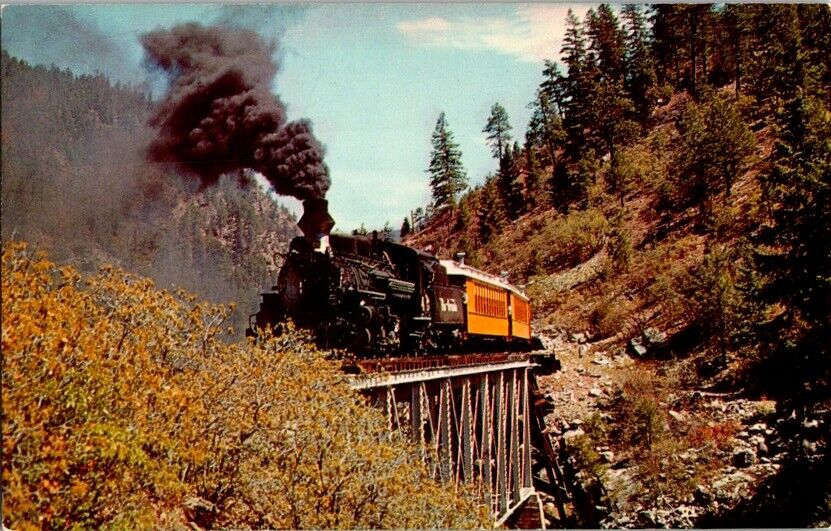 Postcard D.& R.G. Narrow Gauge Railroad Durango to Silverton CO Colorado   K-261