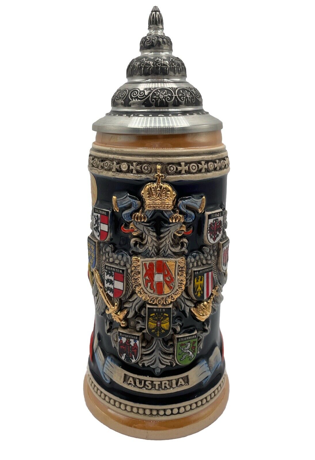 King Limited Edition German Beer Stein Austria Flags & State Crests #933-10000