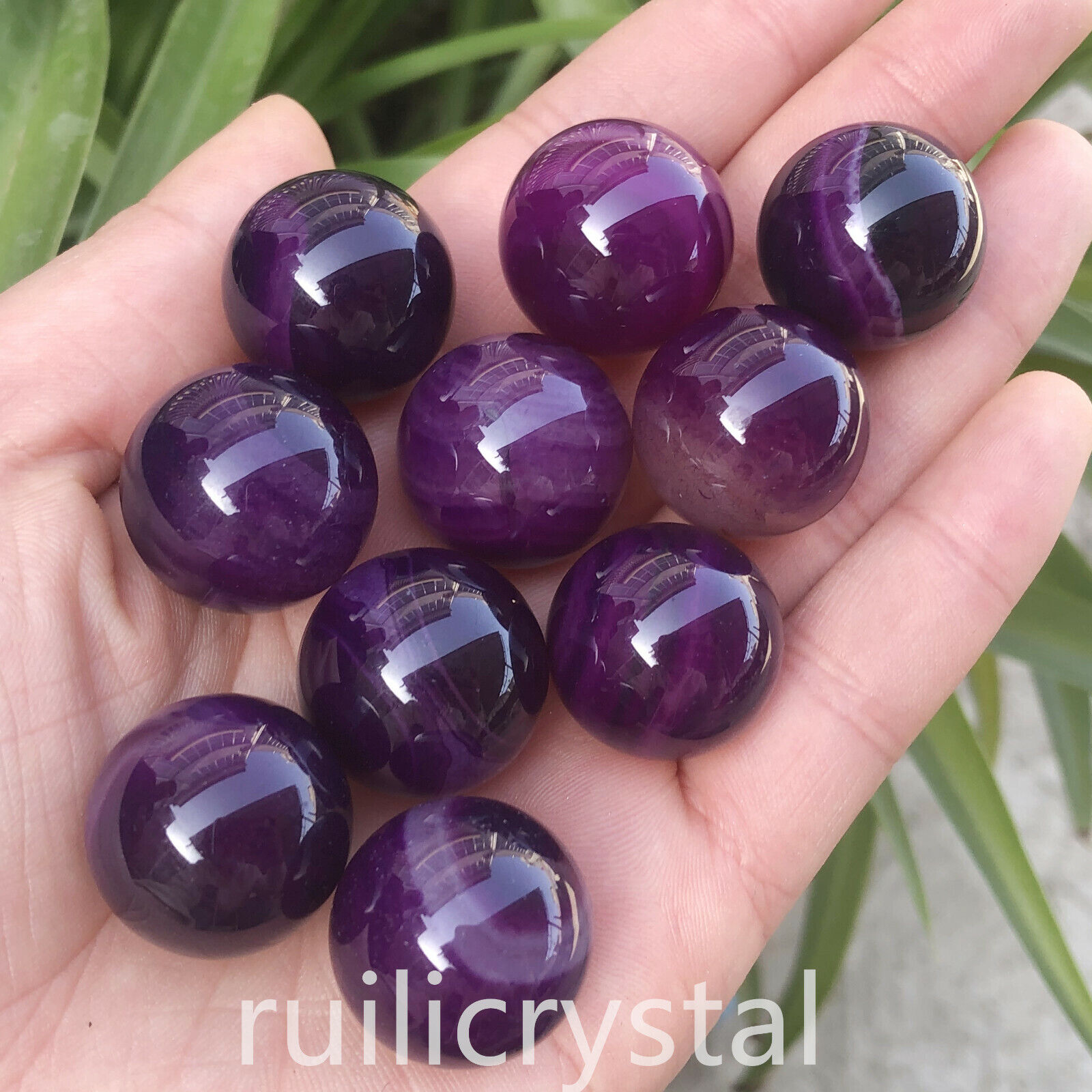 7pcs Natural Purple agate Quartz Sphere Crystal Ball Reiki Healing 20mm