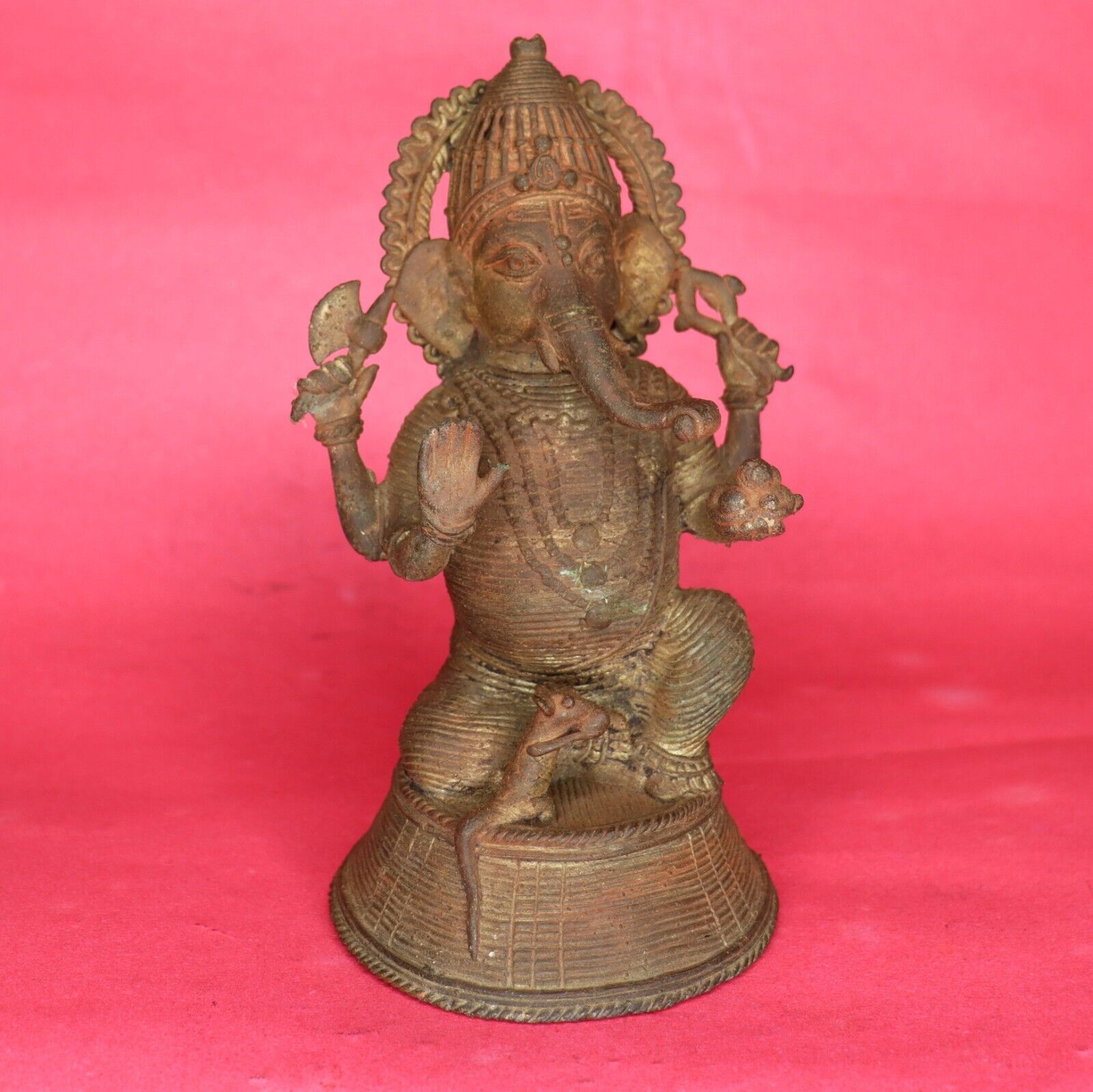 Handcrafted Old Seated Lord Ganesha Figurine Victorian Statue Figure Sculpture