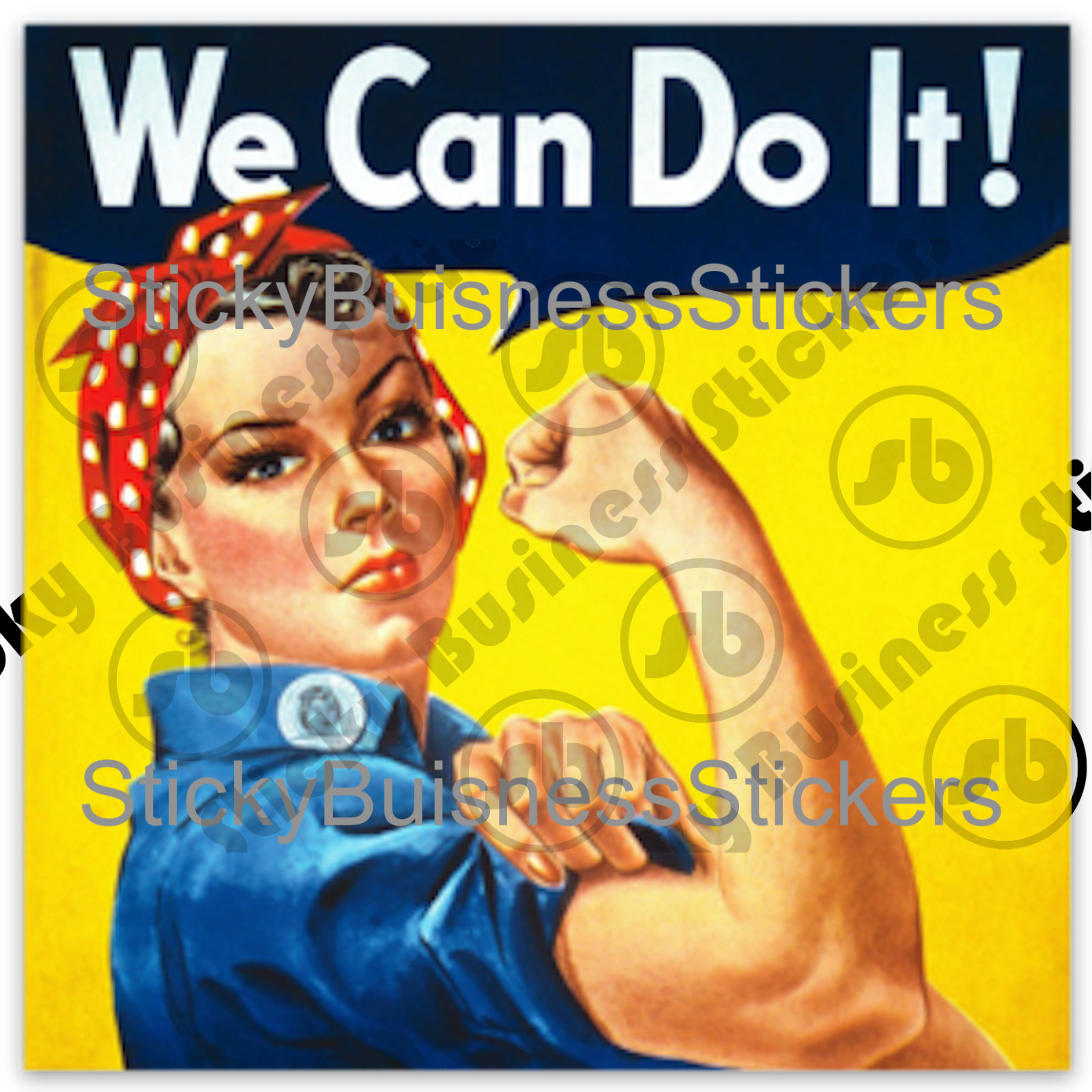 We Can Do It WWII Rosie The Riveter Poster 3 inch Vinyl Sticker laptop bottle 