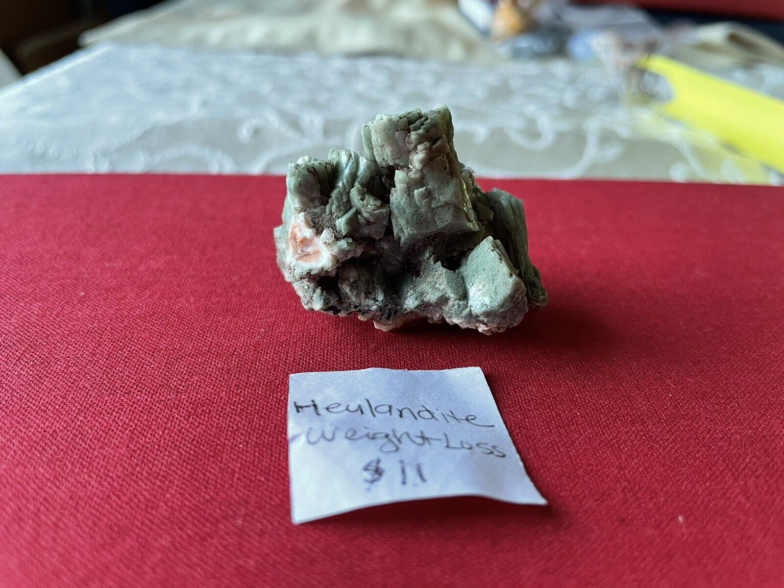 Very Nice Green Heulandite Mineral Specimen- Heart Chakra- 16 GRAMS