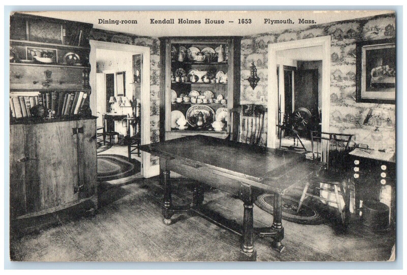c1910 Kendall Holmes House Interior William Plymouth Massachusetts MA Postcard