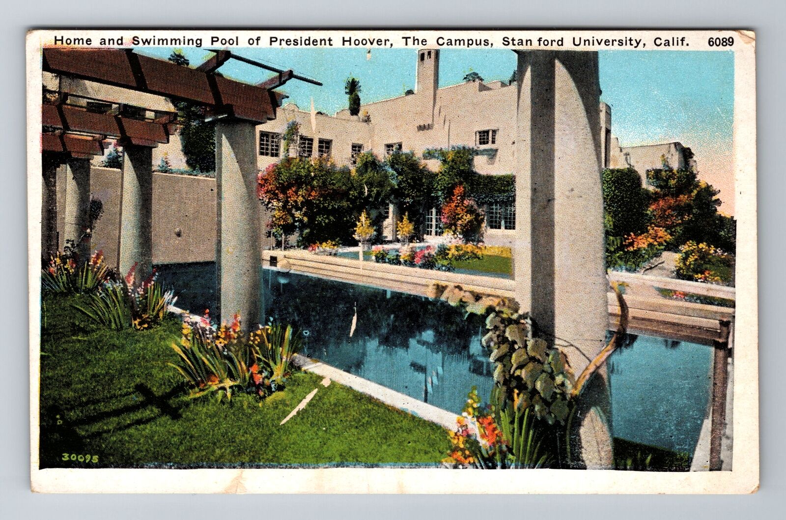 Stanford CA-California, President Hoover\'s Campus Home, Antique Vintage Postcard