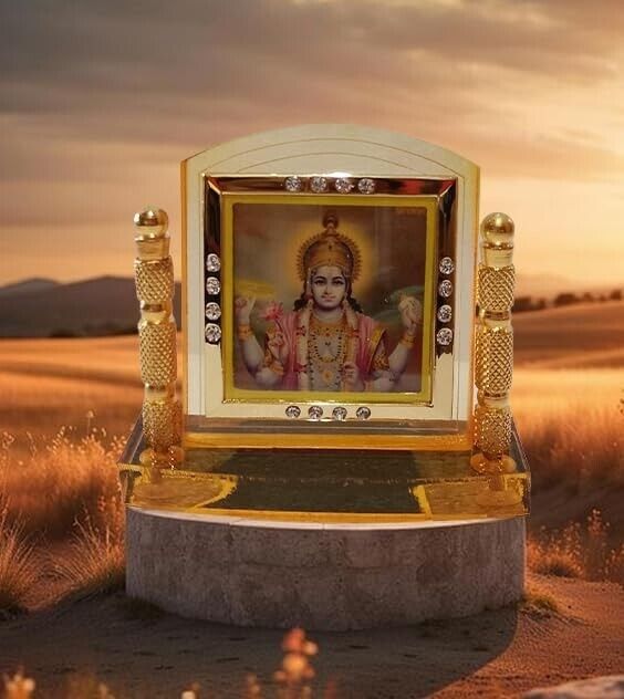 Lord Vishnu ji for Car Dashboard self Standing Statue Size 3.5 X 1 X 3.5 (LBH)