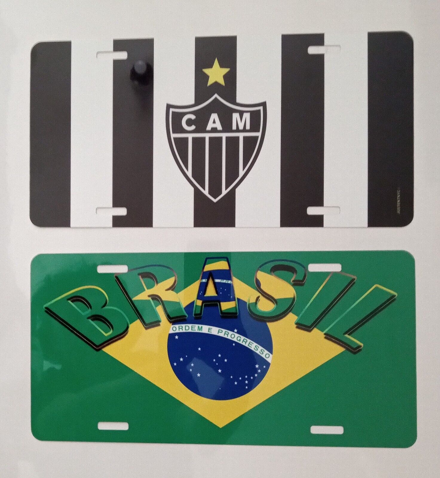 2 BRAZIL GIFTS: 1 COPA AMERICA LICENSE PLATE + 1 ATLETICO MINEIRO LIC PLATE $30