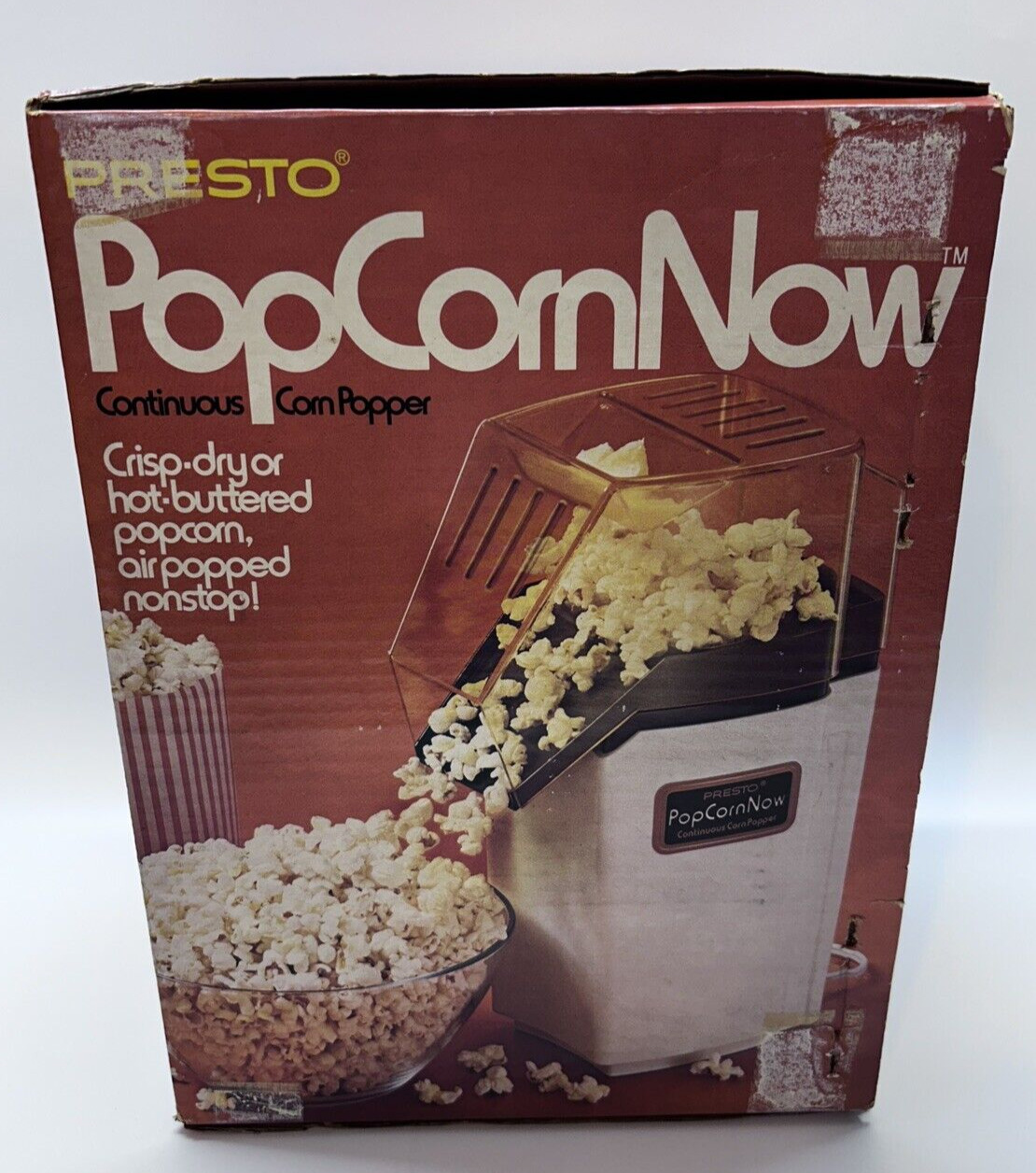Presto Vtg 1978 PopcornNow Popcorn Maker  MCM Retro Boho Orig Box Air Pop MINT