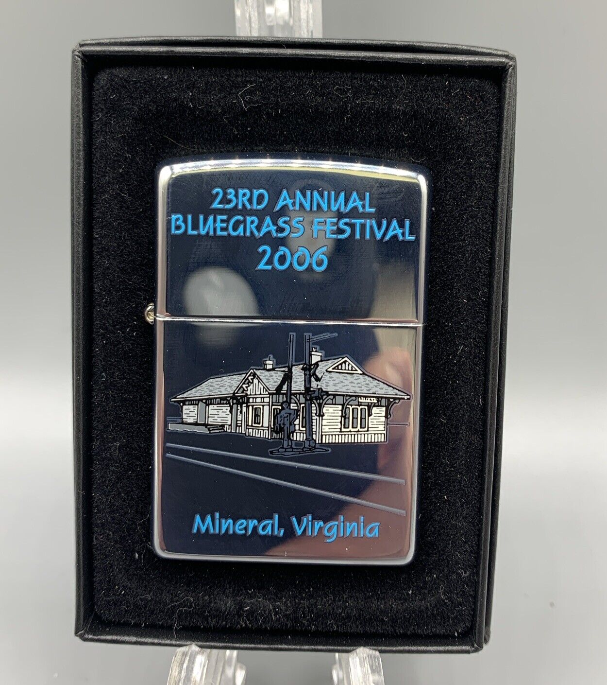 NIB 2006 Zippo Mineral VA Bluegrass Festival Lighter -#14 OF 50-Matching Box-HTF