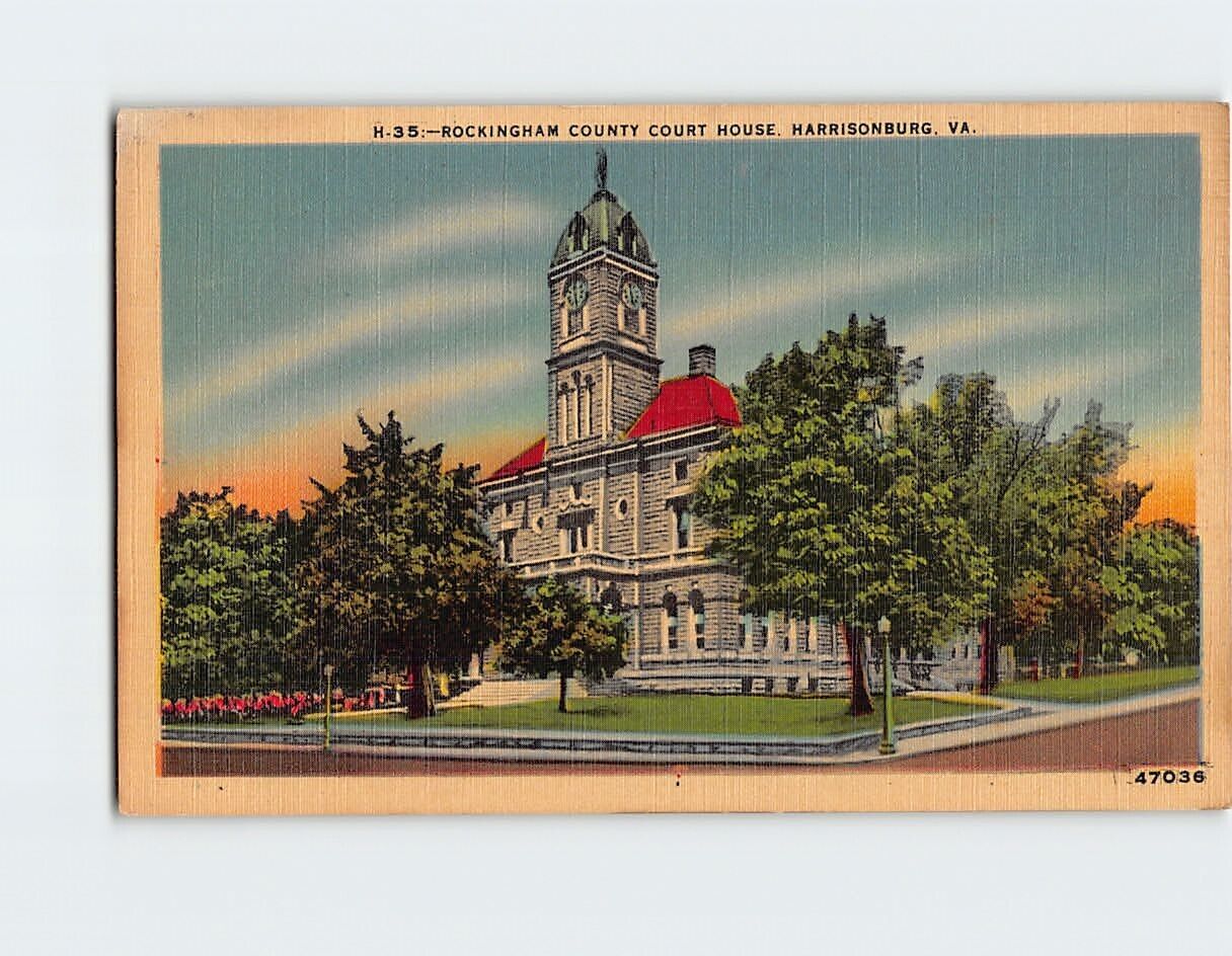 Postcard Rockingham County Court House Harrisonburg Virginia USA