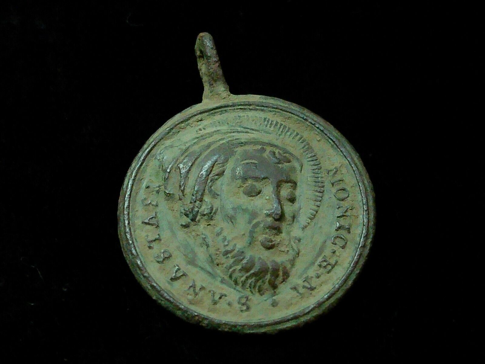 Early excavated 18th Century Saint Anastasius Religious Medal